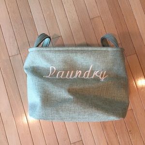 Small embroidered accent laundry basket